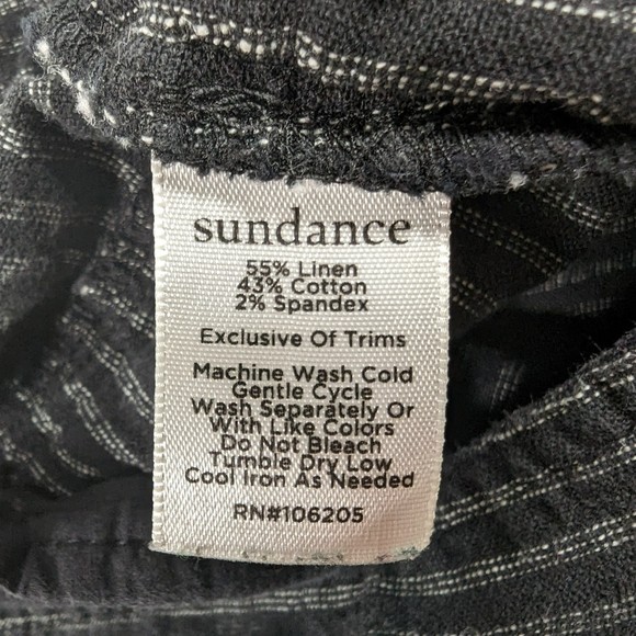 Sundance Amelia Trouser 14 gray‎ Pinstripe High Waist Dress Pants Linen Blend - Picture 4 of 4